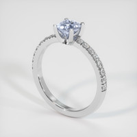 0.60 Ct. Greyish Blue Sapphire Ring, 10K White Gold 2