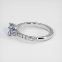 0.60 Ct. Greyish Blue Sapphire Ring, 10K White Gold 4