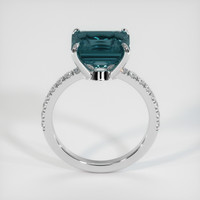 5.03 Ct. Bluish Green Sapphire Ring, 10K White Gold 3
