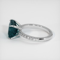 5.03 Ct. Bluish Green Sapphire Ring, 10K White Gold 4