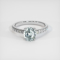 1.06 Ct. Greyish Blue Sapphire Ring, 10K White Gold 1