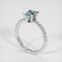 1.06 Ct. Greyish Blue Sapphire Ring, 10K White Gold 2