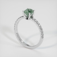 1.00 Ct. Green Sapphire Ring, 10K White Gold 2