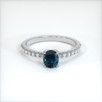 0.67 Ct. Sapphire Ring, 14K White Gold 1