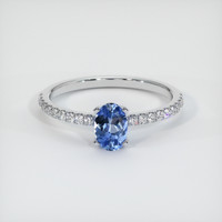 0.84 Ct. Sapphire Ring, 14K White Gold 1