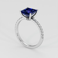 2.19 Ct. Blue Sapphire Ring, 14K White Gold 2