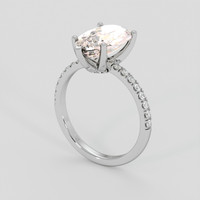 2.61 Ct. Peach Morganite Ring, 14K White Gold 2