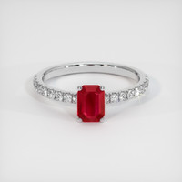 0.83 Ct. Ruby Ring, 14K White Gold 1