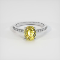 2.67 Ct. Yellow Sapphire Ring, 14K White Gold 1