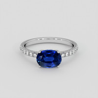 1.69 Ct. Blue Sapphire Ring, 14K White Gold 1