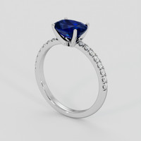 1.69 Ct. Blue Sapphire Ring, 14K White Gold 2