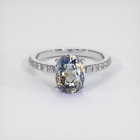 3.22 Ct. Bi Color Sapphire Ring, 14K White Gold 1