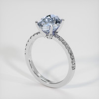 3.22 Ct. Bi Color Sapphire Ring, 14K White Gold 2