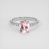2.04 Ct. Padparadscha Sapphire Ring, 14K White Gold 1