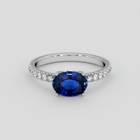 1.43 Ct. Blue Sapphire Ring, 14K White Gold 1