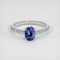 1.02 Ct. Blue Sapphire Ring, 14K White Gold 1
