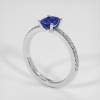 1.02 Ct. Blue Sapphire Ring, 14K White Gold 2
