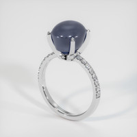 8.03 Ct. Greyish Blue Sapphire Ring, 14K White Gold 2
