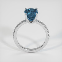 3.79 Ct. Bluish Green Sapphire Ring, 14K White Gold 3