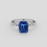 4.17 Ct. Blue Sapphire Ring, 14K White Gold 1