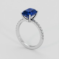 4.17 Ct. Blue Sapphire Ring, 14K White Gold 2