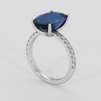 7.25 Ct. Blue Sapphire Ring, 14K White Gold 2
