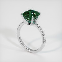 4.57 Ct. Greenish Blue Sapphire Ring, 14K White Gold 2