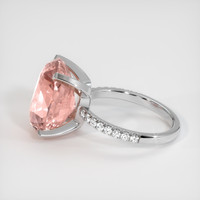 12.01 Ct. Padparadscha Sapphire Ring, 14K White Gold 4