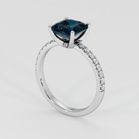 2.32 Ct. Greenish Blue Sapphire Ring, 14K White Gold 2
