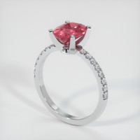 2.39 Ct. Reddish Pink Sapphire Ring, 14K White Gold 2