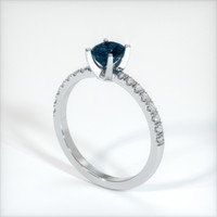 0.67 Ct. Sapphire Ring, 18K White Gold 2
