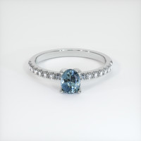0.68 Ct. Sapphire Ring, 18K White Gold 1