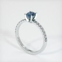 0.68 Ct. Sapphire Ring, 18K White Gold 2