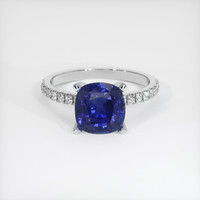2.68 Ct. Blue Sapphire Ring, 18K White Gold 1