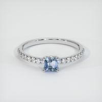 0.48 Ct. Sapphire Ring, 18K White Gold 1