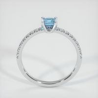 0.48 Ct. Greenish Blue Sapphire Ring, 18K White Gold 3