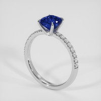 1.50 Ct. Blue Sapphire Ring, 18K White Gold 2
