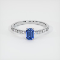 0.66 Ct. Sapphire Ring, 18K White Gold 1