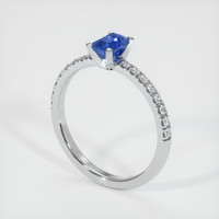 0.66 Ct. Sapphire Ring, 18K White Gold 2