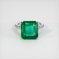 7.40 Ct. Emerald Ring, 18K White Gold 1