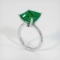 7.40 Ct. Emerald Ring, 18K White Gold 2