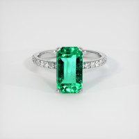 2.51 Ct. Emerald  Ring - 18K White Gold