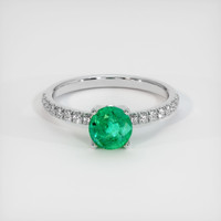 0.80 Ct. Emerald Ring, 18K White Gold 1