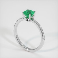 0.80 Ct. Emerald Ring, 18K White Gold 2