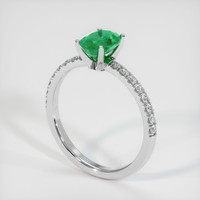 0.80 Ct. Emerald Ring, 18K White Gold 2