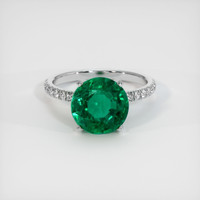 3.36 Ct. Emerald Ring, 18K White Gold 1