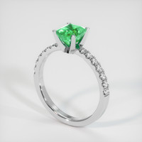0.70 Ct. Emerald Ring, 18K White Gold 2