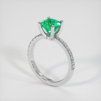 1.31 Ct. Emerald Ring, 18K White Gold 2