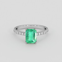 1.53 Ct. Emerald Ring, 18K White Gold 1