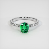 1.06 Ct. Emerald Ring, 18K White Gold 1